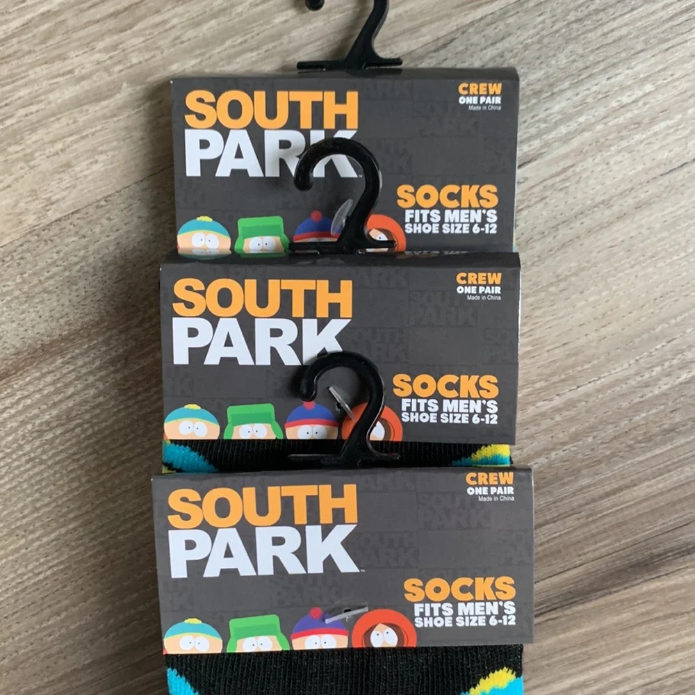 3 Pairs Eric Cartman South Park Crew Socks Men Shoe 6-12 SouthPark Unisex Fun 🆕